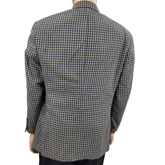 Vintage Plaid Wool Blazer Jacket Nordstrom Nathan David, Men's 40S - Picture 2 of 13